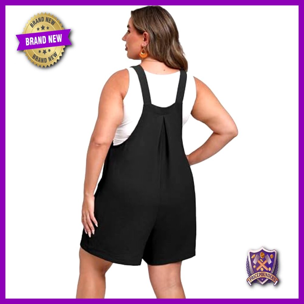 Plus Size Adjustable Romper with Pockets, 100% Po… - image 3